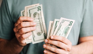 Man counting cash