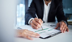 People go over paperwork