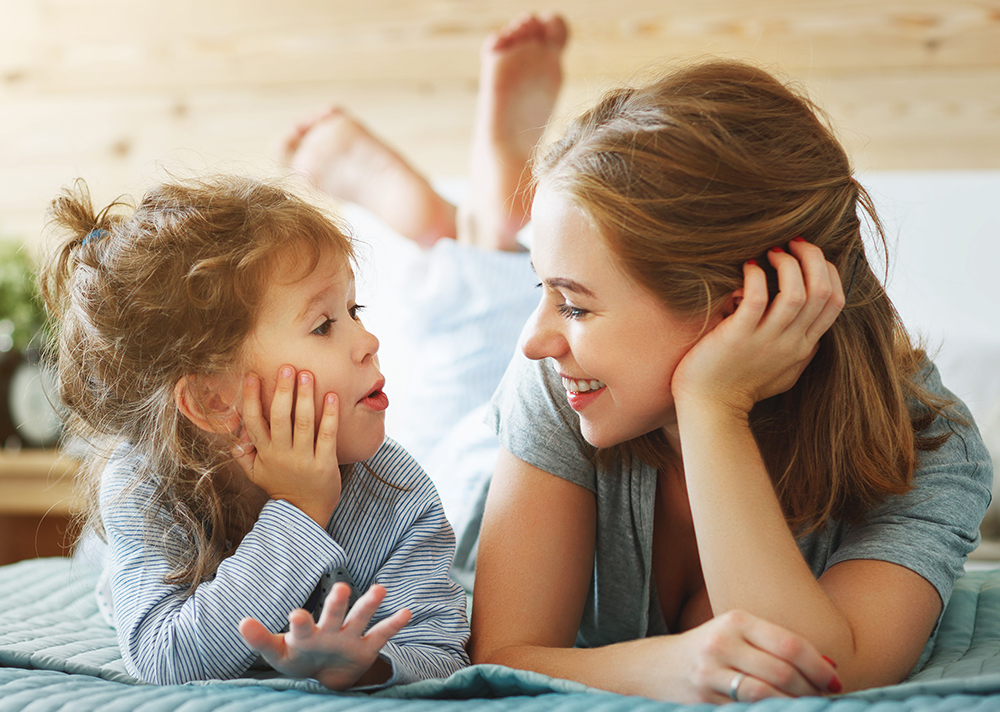 parent and child smiling